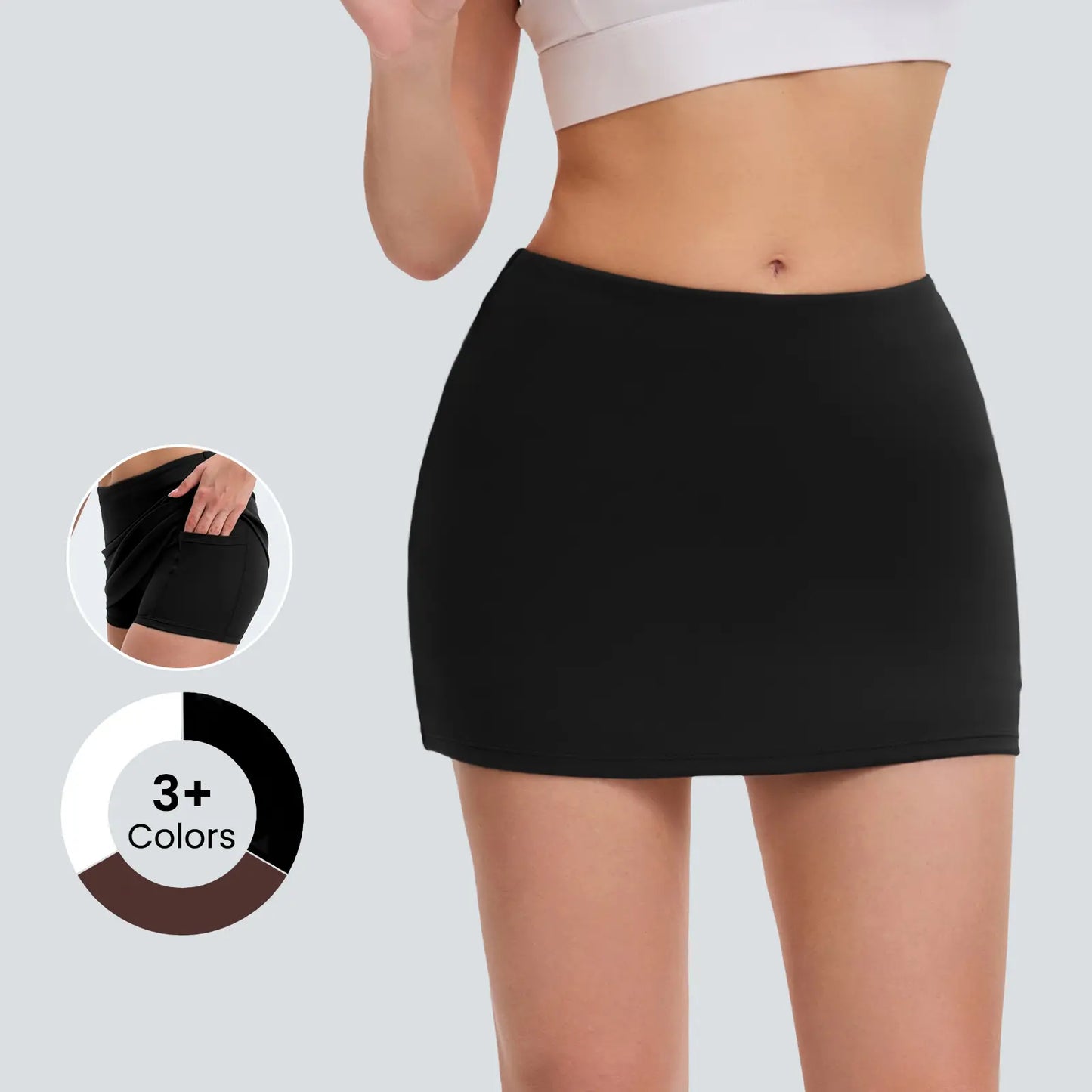 Fireswan Women'S Low-Rise Solid Color Sports Skort - Lightweight Athletic Skirt with Anti-Exposure Design, Ideal for Outdoor Tennis & Fitness Workouts, Lightweight Athletic Skirts, Sports Skirt,Summervibes