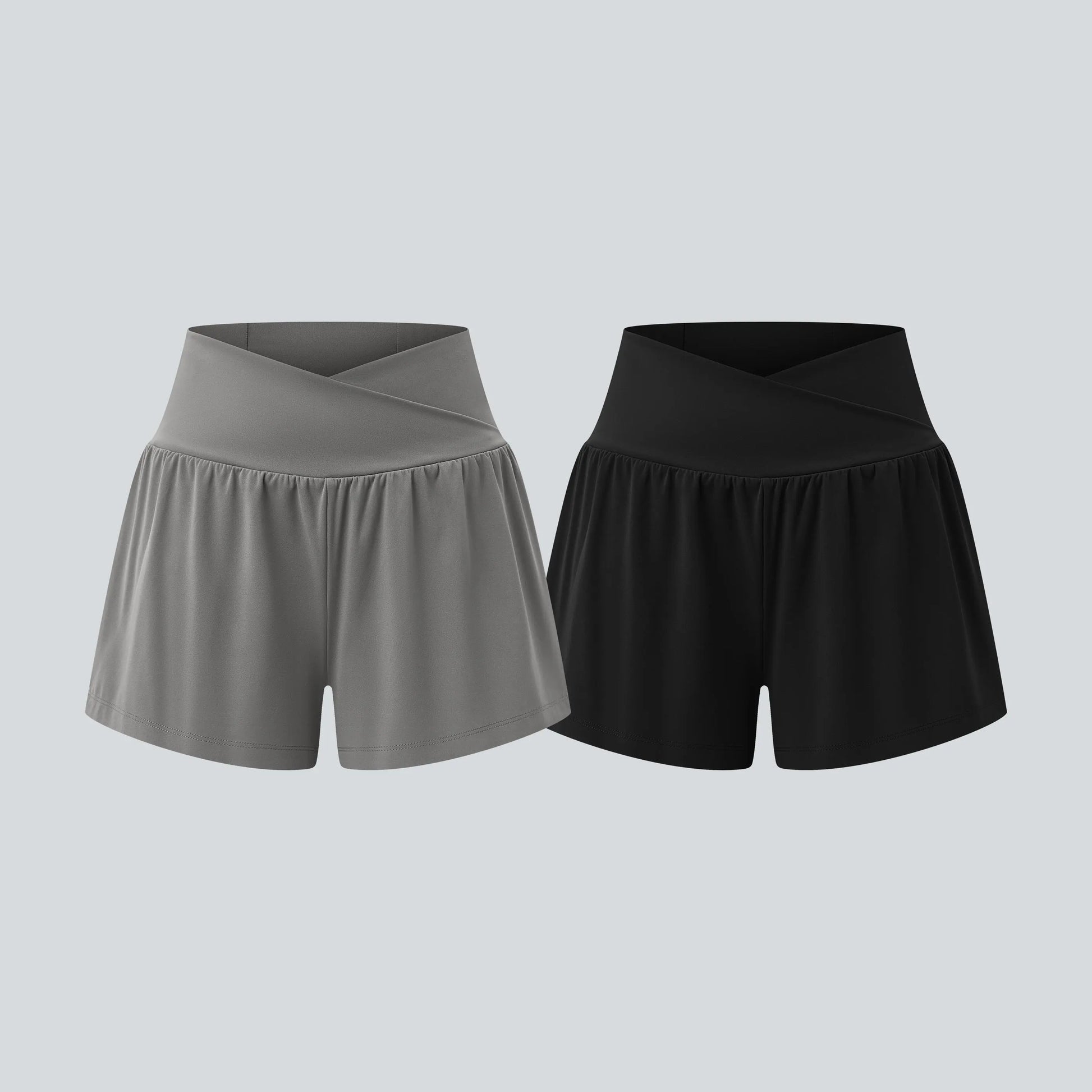 Halara 2-Piece Softlyzero Airy Crossover High Waisted 2-In-1 Cool Touch Yoga Shorts 3'' with Pockets Set