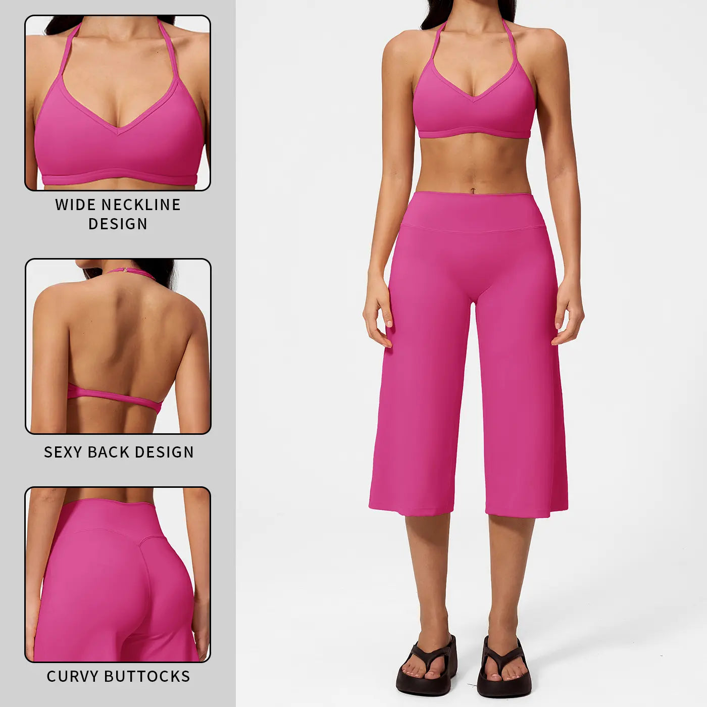 MFVIM Women’S Yoga Set – Premium Feel, High-Waist Compression Quick-Dry Yoga Shorts, Shock-Absorbing Push-Up Sports Bra Two-Piece Set